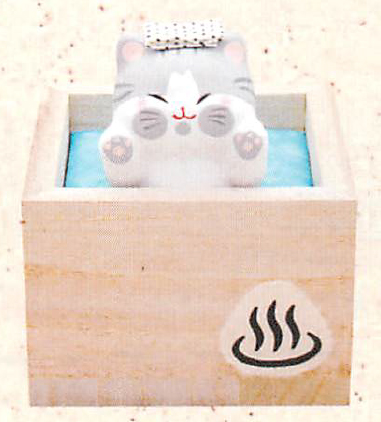 【新登場!ほっこり癒されるぺったり猫!猫雑貨です!桐枡温泉ぺったり猫】グレー