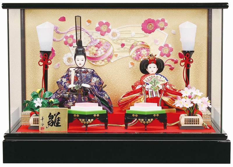 【ご紹介します！安心の日本製！お買い得な雛人形をお探しの方へ】親王飾ｹｰｽ 小芥子･二人