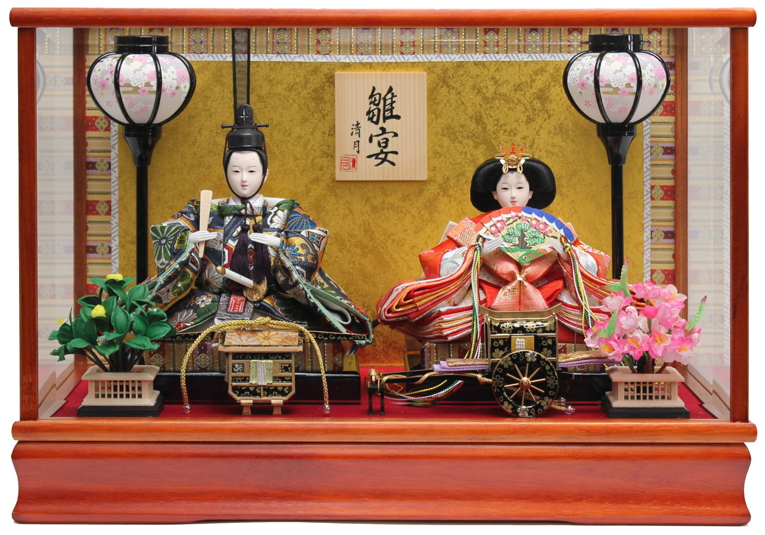【ご紹介します！安心の日本製！お買い得な雛人形をお探しの方へ】親王飾ｹｰｽ 小三五･二人