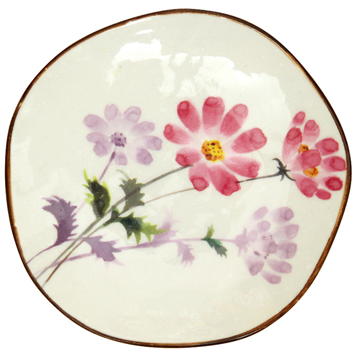 【ご紹介します！日本製！岐阜県美濃焼『花ものがたり小皿』です！】花さと小皿　コスモス