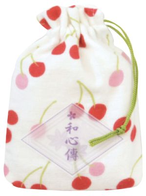 【ご紹介します！日本製のかわいい和柄の二重ガーゼ 巾着！和心傳シリーズ】さくらんぼ