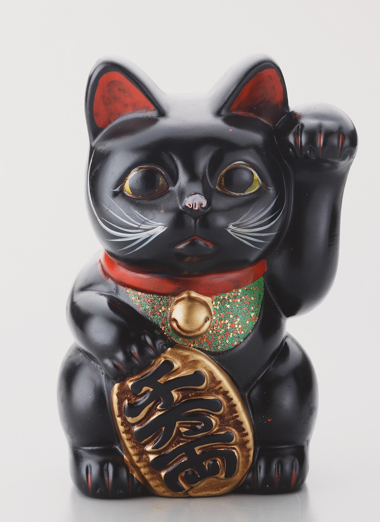 【ご紹介します！安心の日本製！人気のクラフトマンハウスの招き猫】レトロ招猫（黒）
