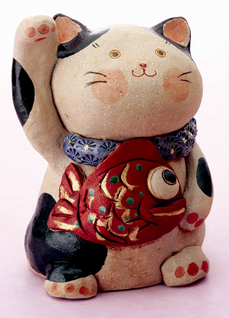【ご紹介します！安心の日本製！クラフトマンハウスの招き猫】民芸めでたい猫（大）