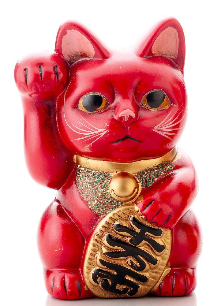 【ご紹介します！安心の日本製！人気のクラフトマンハウスの招き猫】レトロ招猫（赤）626