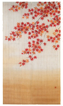 【新登場！日本製！職人がこだわって創る本物志向の暖簾！麻100％の高級品！秋向け】紅葉の宴