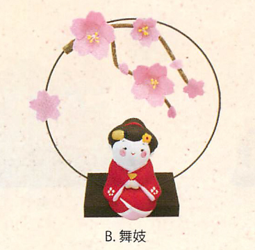 【ご紹介します！日本製！桜の花が咲く季節のほっこりかわいい和雑貨　春の彩り桜（３種）】b.舞妓