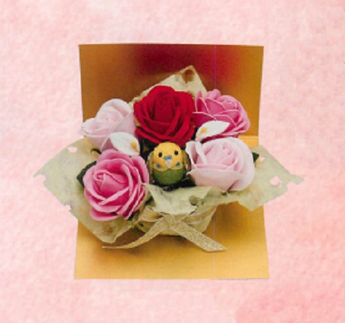【新登場！安心の日本製！香りがいい！石鹸のお花のギフト】サボンドゥフルール鳥と花かご
