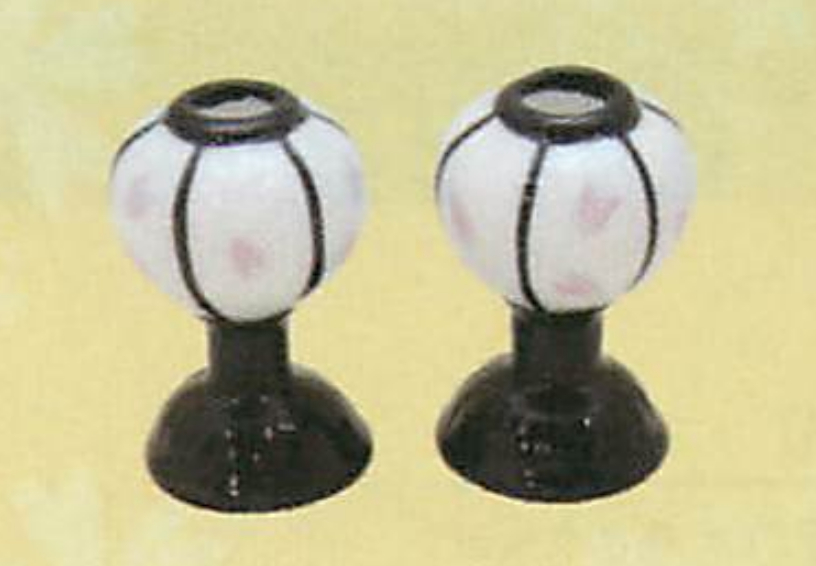 【ご紹介します！桃の節句を祝う！陶磁器のひな飾りです！】(磁)雛部品 ボンボリ(一対)