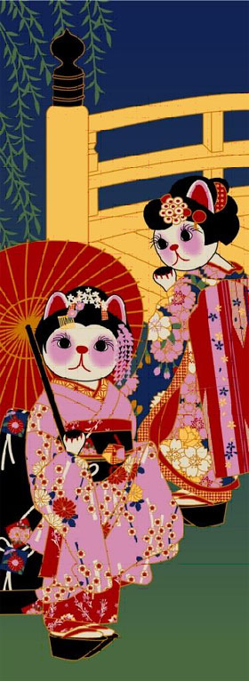 【安心の日本製】人気の福まねき猫シリーズ 手ぬぐい ～日本～ 舞妓