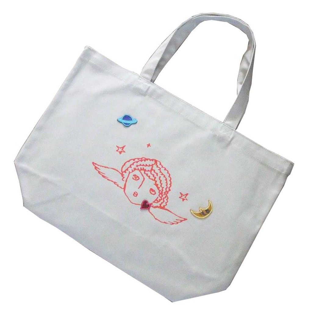 【ご紹介します！かわいいトートバッグを集めました！】tote bag  天使と月男爵 ライトグレー