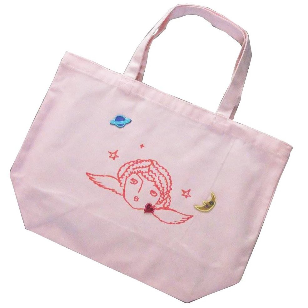 【ご紹介します！かわいいトートバッグを集めました！】tote bag  天使と月男爵 ピンク