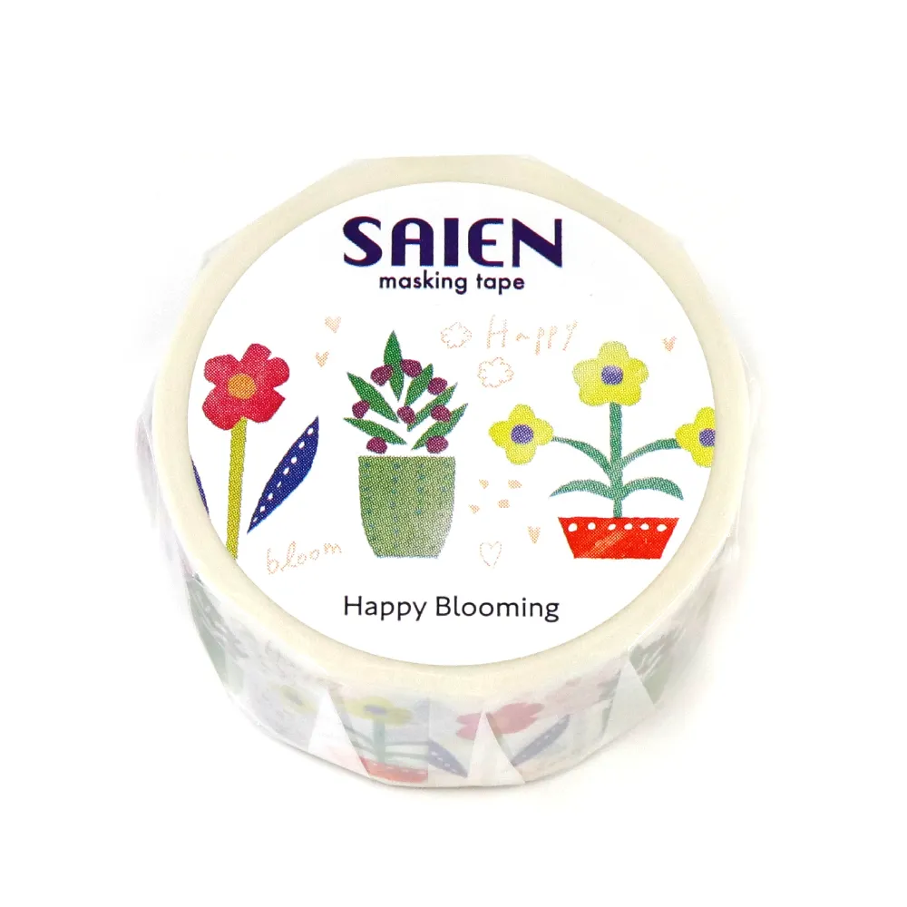 【新登場！日本製！SAIEN マスキングテープ オリジナルシリーズ！】Happy Blooming