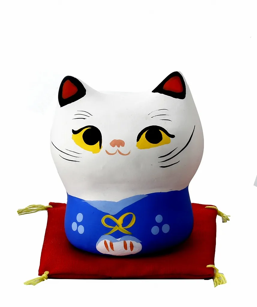 【ご紹介します！安心の日本製！クラフトマンハウスの瀬戸焼の縁起物！】おいでませ猫・青