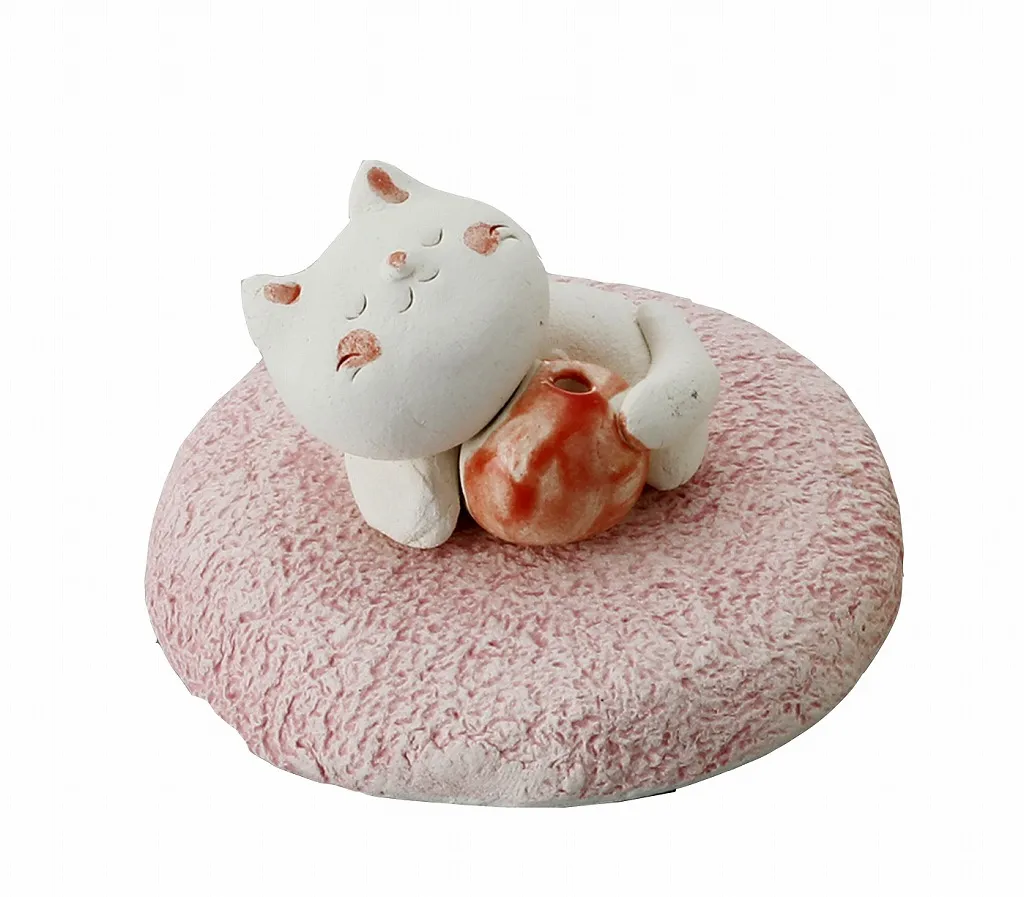 【ご紹介します！安心の日本製！クラフトマンハウスの陶磁器の香立て！】ネンネ猫香立