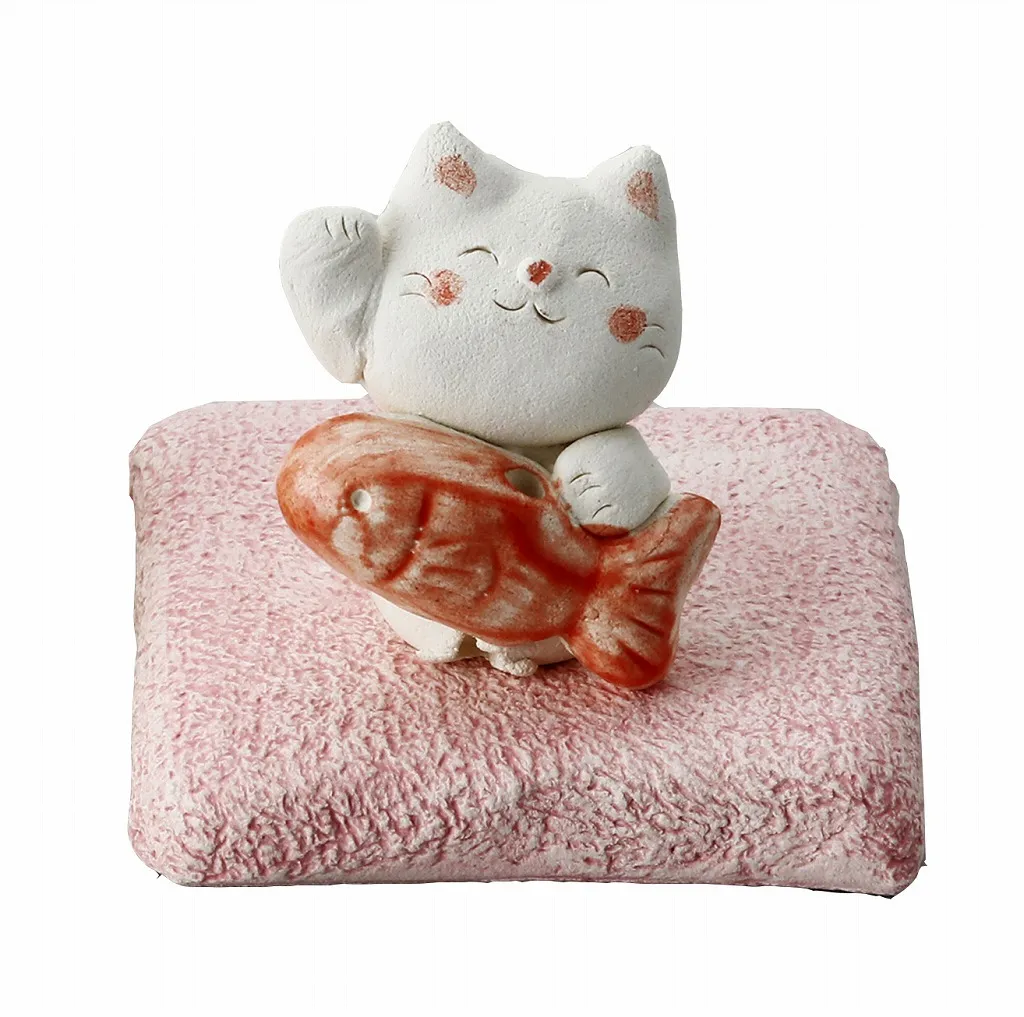 【ご紹介します！安心の日本製！クラフトマンハウスの陶磁器の香立て！】招猫香立（鯛）