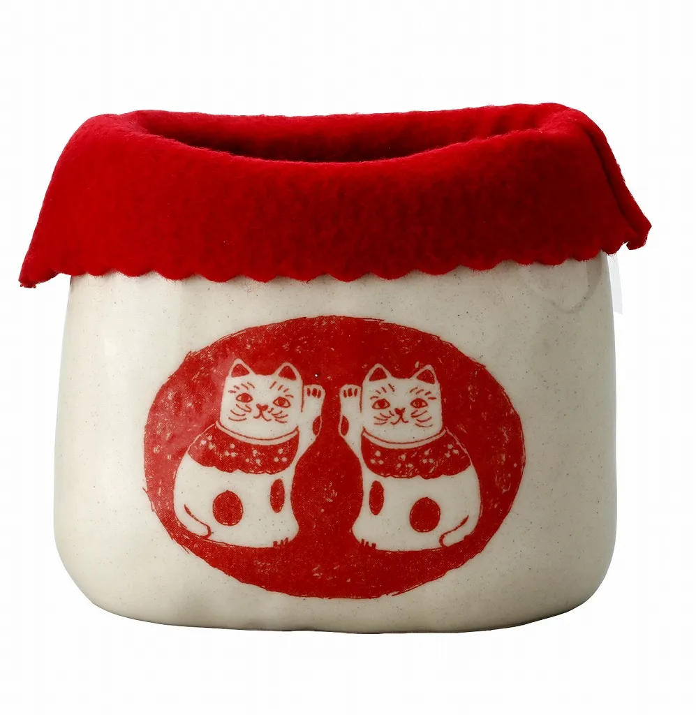 【ご紹介します！安心の日本製！クラフトマンハウスの陶磁器のメガネ立て！】メガネ立（組猫赤）