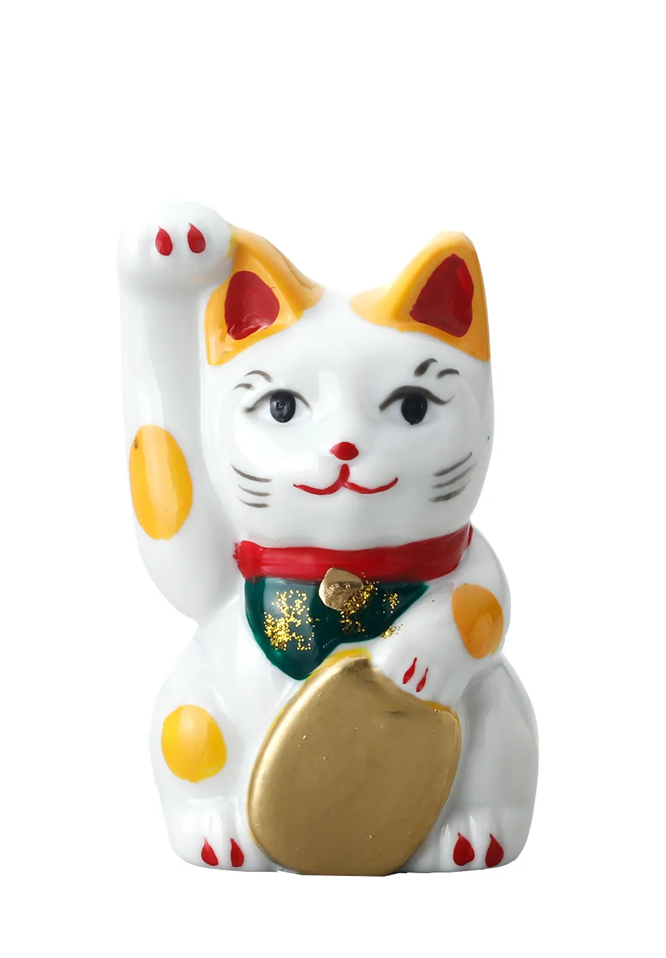 【ご紹介します！安心の日本製！クラフトマンハウスの瀬戸焼の縁起物！】磁器小招猫（黄ぶち）