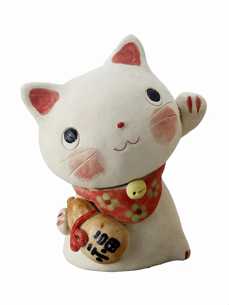 【ご紹介します！安心の日本製！クラフトマンハウスの陶磁器の縁起物！】手作り招き猫大（福瓢箪）