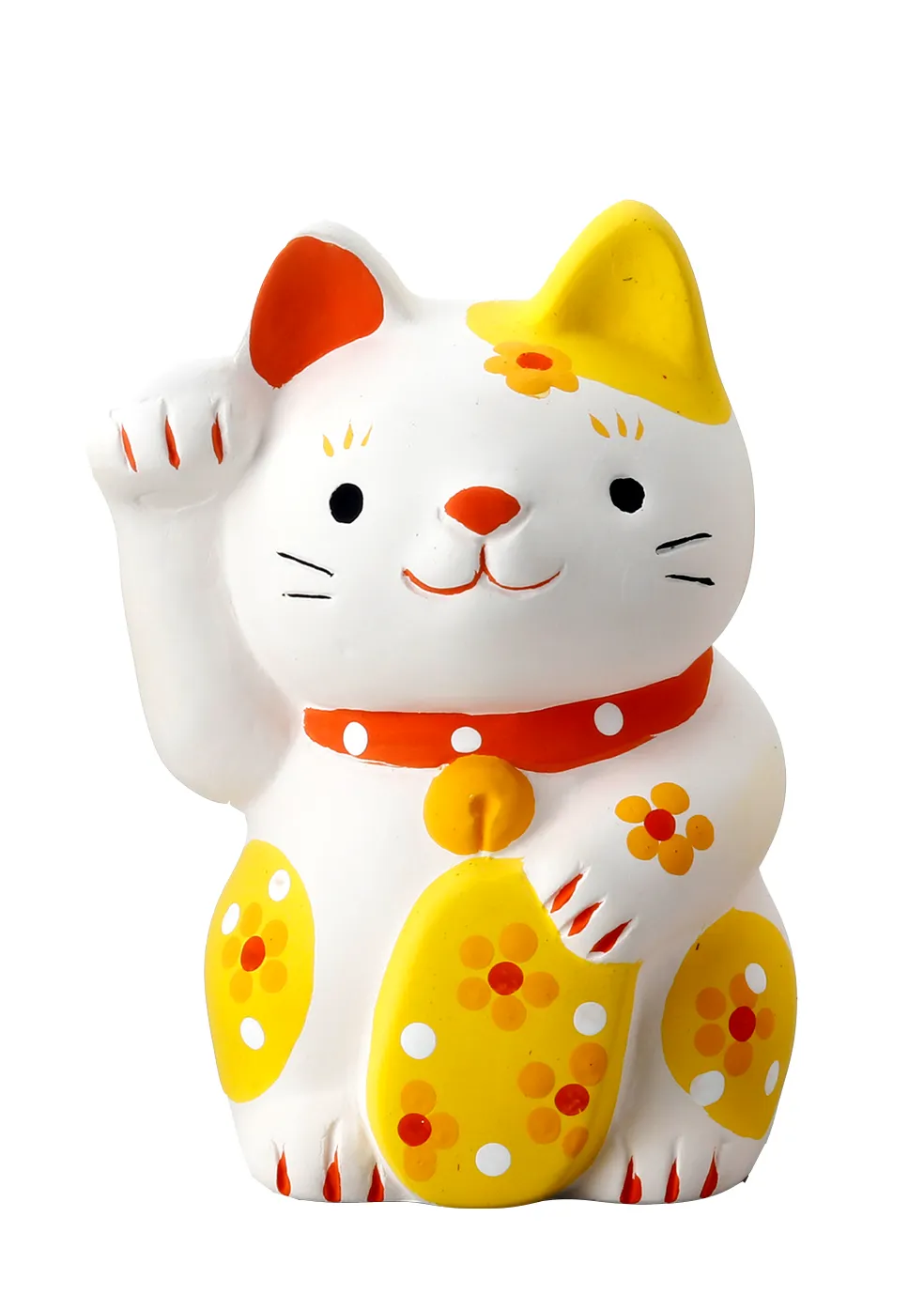 【ご紹介します！安心の日本製！クラフトマンハウスの瀬戸焼の縁起物！】花招き猫・黄