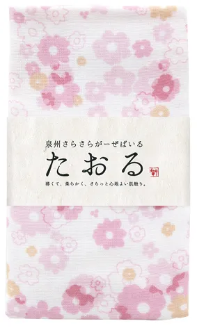 【新登場！日本製！和布華シリーズの人気の泉州タオル！泉州さらさらガーゼ】フェイスタオルかさねの小花