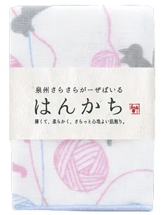 【新登場！日本製！和布華シリーズの人気の泉州ハンカチ！泉州さらさらガーゼ】ハンカチねこ