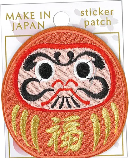 【新発売！日本をイメージした和柄刺繍に注目！2WAY刺繍ステッカーワッペン】だるま