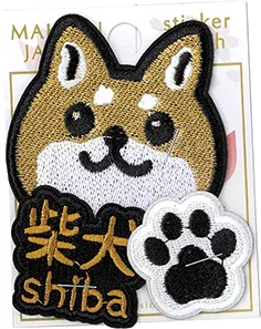 【新発売！日本をイメージした和柄刺繍に注目！2WAY刺繍ステッカーワッペン】柴犬shiba